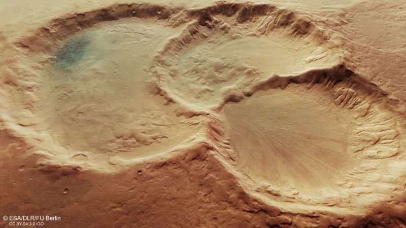 اخترشناسان یک دهانه سه‌گانه جدید روی مریخ کشف کردند